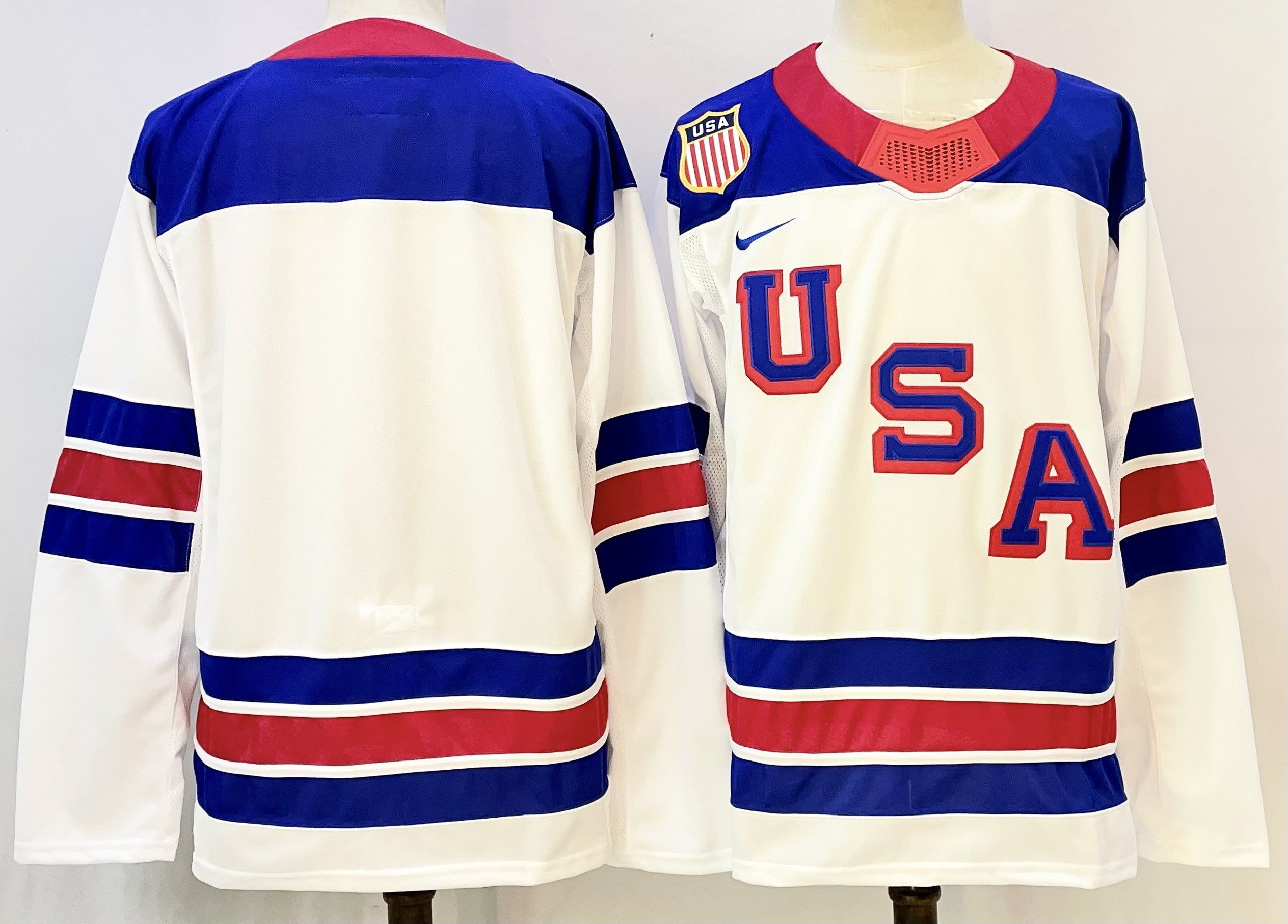 Men USA Blank White Nike 2026 NHL jersey 05